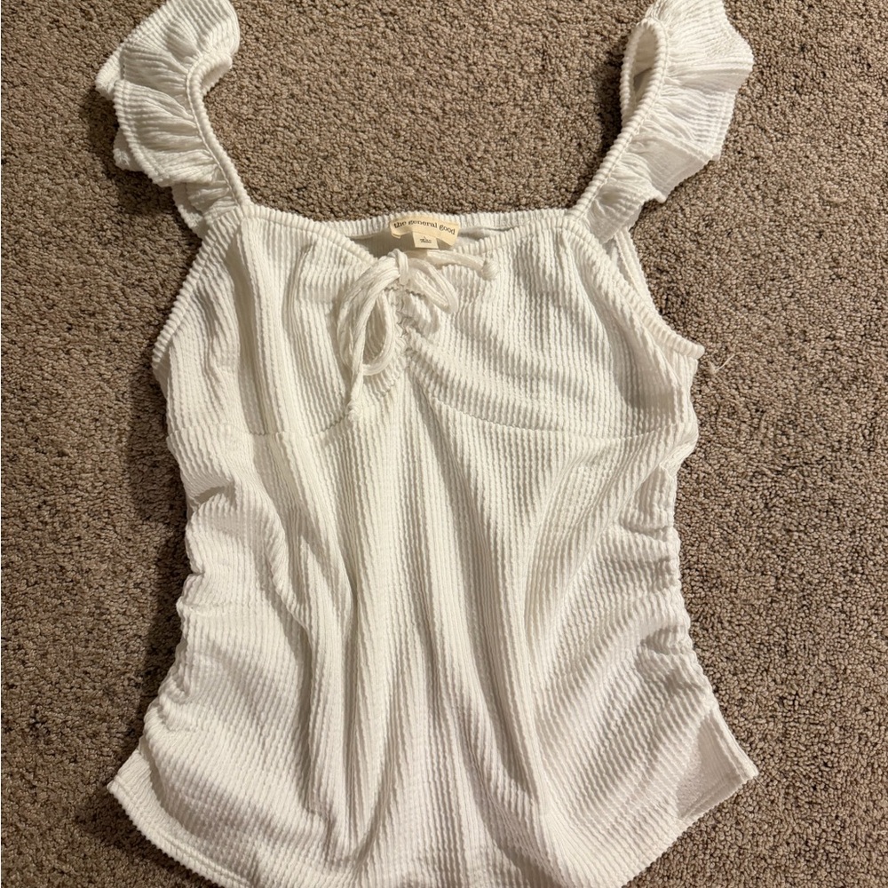 White Ruffled Women's Top